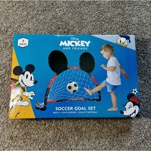 Disney Mickey And Friends Soccer Goal/ Net /Ball NEW OPEN BOX